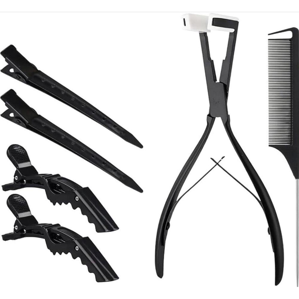 Tape in Hair Extensions Pliers Stainless Steel Flat Surface Sealing Clamp Set